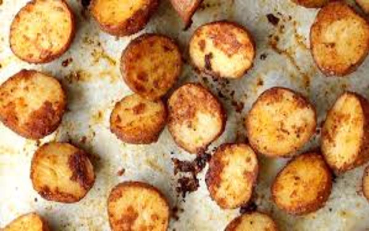 Batata assada crocante