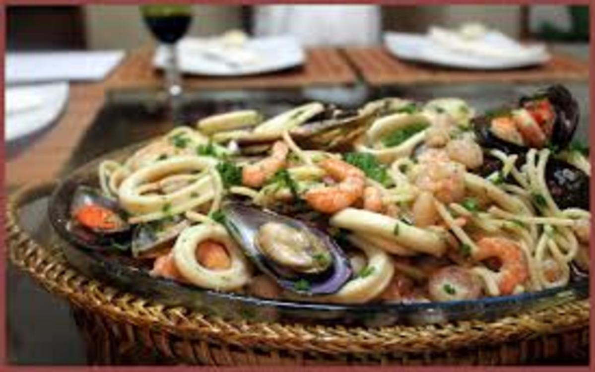 Massas com frutos do mar